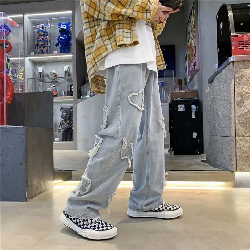 Heart Shape Patches Straight Jeans Men Spring Wide Leg Vintage Denim Pants Fashion Streetwear 2023 Brand Clothing
Heart Shape Patches Straight Jeans Men Spring Wide Leg Vintage Denim Pants Fashion Streetwear 2023 Brand Clothing