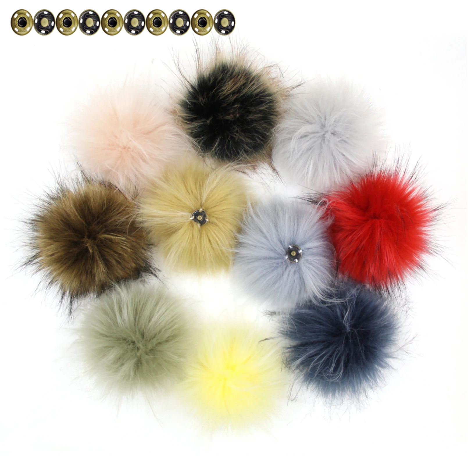 Furling 12PC 12cm DIY Handmade Faux Mink Fur Pom Pom Ball with Buttons for Beanie Hats Crafts Keychain Key Ring Accessories
Furling 12PC 12cm DIY Handmade Faux Mink Fur Pom Pom Ball with Buttons for Beanie Hats Crafts Keychain Key Ring Accessories