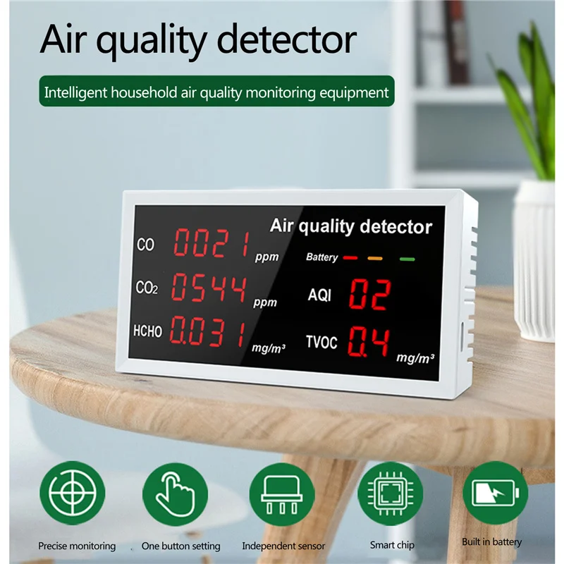 Air Quality Monitor, Multi-functional CO2 Detector Carbon Dioxide Monitor Accurate Tester Air Quality Detector Air Analyzer
Air Quality Monitor, Multi-functional CO2 Detector Carbon Dioxide Monitor Accurate Tester Air Quality Detector Air Analyzer