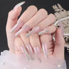Sexy Nails for Summer Green and Pink Patchwork Gold Wave Thread Long Ballet False Nails Press on Fingernails
Sexy Nails for Summer Green and Pink Patchwork Gold Wave Thread Long Ballet False Nails Press on Fingernails