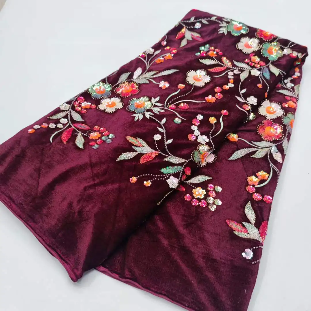 Latest African Velvet Sequined Lace Fabric 2023 High Quality Embroidery Nigerian French Tulle Mesh Lace Fabric For Sewing
Latest African Velvet Sequined Lace Fabric 2023 High Quality Embroidery Nigerian French Tulle Mesh Lace Fabric For Sewing