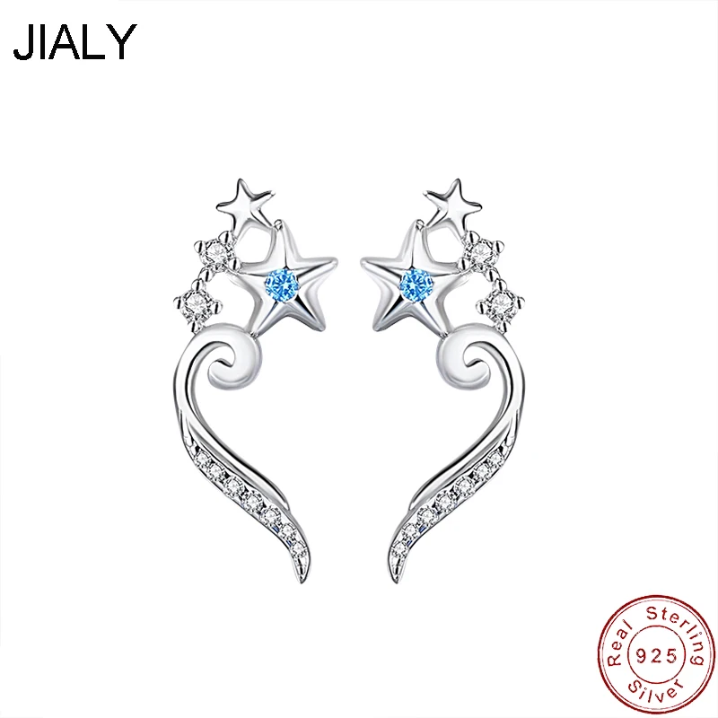 JIALY Shine Star Waves CZ Stud Earrings S925 Sterling Silver For Women Birthday Party Gift Jewelry
JIALY Shine Star Waves CZ Stud Earrings S925 Sterling Silver For Women Birthday Party Gift Jewelry