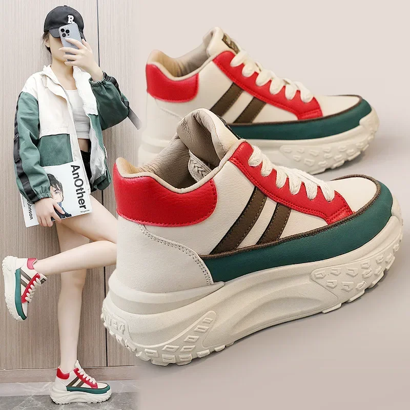 New middle-top shoes for old dad 2024 spring and summer trend color matching shoes sneakers students Joker Korean version.
New middle-top shoes for old dad 2024 spring and summer trend color matching shoes sneakers students Joker Korean version.