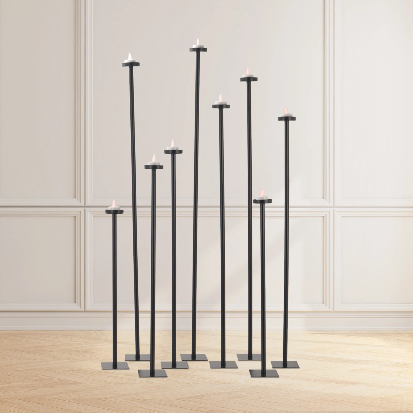 Tall Floor Candle Holders DIY 9 Candelabra Centerpiece for Wedding Decor Using Tealight Set Large with Black Iron
Tall Floor Candle Holders DIY 9 Candelabra Centerpiece for Wedding Decor Using Tealight Set Large with Black Iron