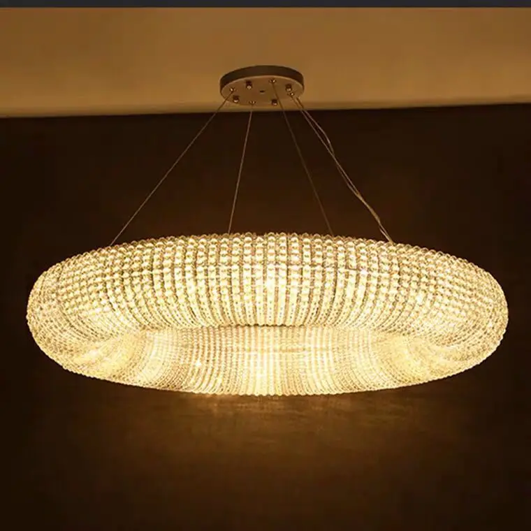 Modern Luxury Round Chrome LED Crystal Donut Chandeliers Dining Living Room Bedroom Home Indoor Light Fixtures Cristal Lamps
Modern Luxury Round Chrome LED Crystal Donut Chandeliers Dining Living Room Bedroom Home Indoor Light Fixtures Cristal Lamps