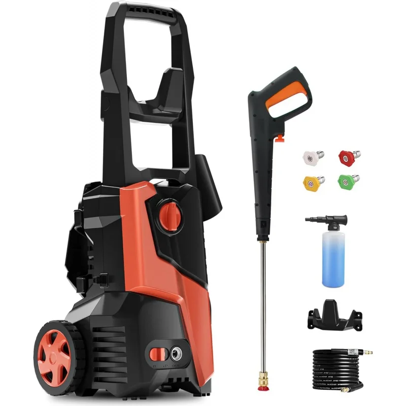 Powerful Electric Pressure Washer - 4000PSI Max 2.5GPM, Electric Powered with 4 Quick Connect Nozzles, 25FT Hose, Soap Tank, Ide
Powerful Electric Pressure Washer - 4000PSI Max 2.5GPM, Electric Powered with 4 Quick Connect Nozzles, 25FT Hose, Soap Tank, Ide