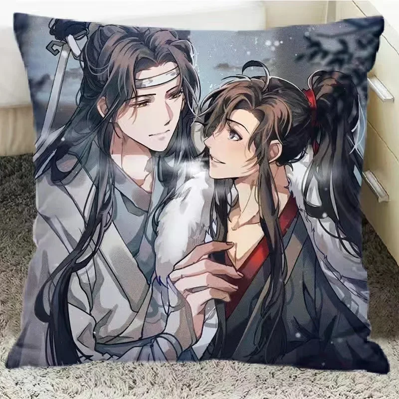 

Grandmaster of Demonic Cult Printed Pillowcase China Danmei Anime Mo Dao Zu Shi Lan Wangji Wei Wuxian Cushion Cover