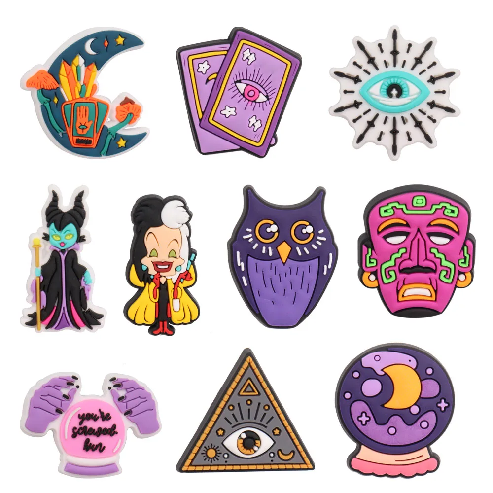 1-10PCS Miniso Disney Witch Crystal Ball Owl PVC Shoe Charms Sandals Shoes Decoration Hole Slipper Accessories Kid Girls Gift
1-10PCS Miniso Disney Witch Crystal Ball Owl PVC Shoe Charms Sandals Shoes Decoration Hole Slipper Accessories Kid Girls Gift