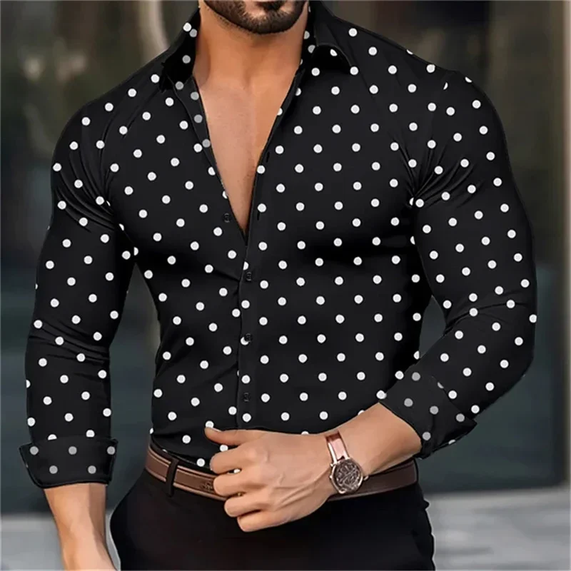 2024 new men's button-down long-sleeved polka dot lapel shirt outdoor street fashion casual breathable comfortable clothing top
2024 new men's button-down long-sleeved polka dot lapel shirt outdoor street fashion casual breathable comfortable clothing top