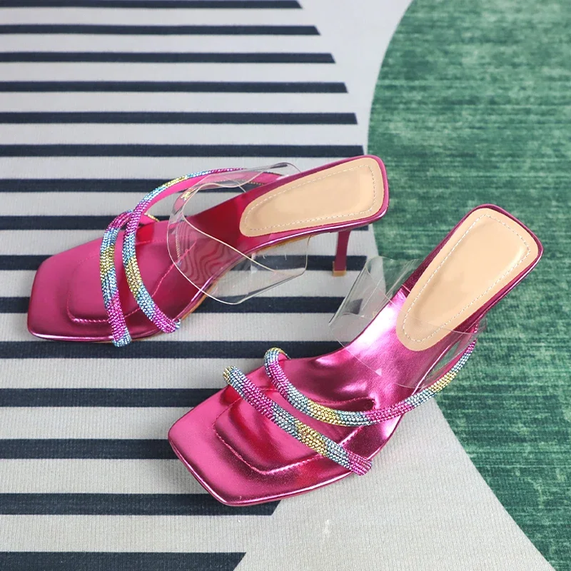 Sexy High Heels Sandals for Women Summer Fashion Crystal Band Sqaure Simple Open-toe Comfortable Slides Ladies Party Shoes
Sexy High Heels Sandals for Women Summer Fashion Crystal Band Sqaure Simple Open-toe Comfortable Slides Ladies Party Shoes