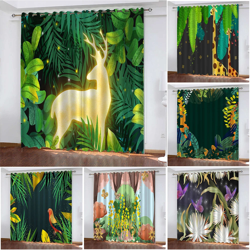 Cartoon Deer Green Print Curtains Blackout Curtains for Children's Rooms Cortina De Sombra Backdrop Curtain Window Curtain 
Cartoon Deer Green Print Curtains Blackout Curtains for Children's Rooms Cortina De Sombra Backdrop Curtain Window Curtain