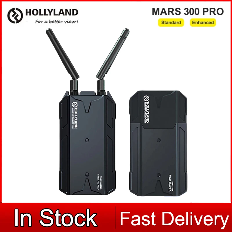 Hollyland Mars 300 PRO HD Wireless Video Transmission System Dual-HDMI 300FT Image Transmitter Receiver for DSLR Cameras Monitor
Hollyland Mars 300 PRO HD Wireless Video Transmission System Dual-HDMI 300FT Image Transmitter Receiver for DSLR Cameras Monitor