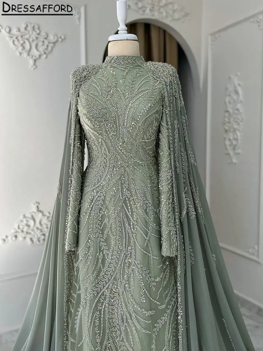 Muslim High Neck Sequined Beading Dubai A-Line Evening Dress Long Sleeve Ribbons Formal Party Wear Gown
Muslim High Neck Sequined Beading Dubai A-Line Evening Dress Long Sleeve Ribbons Formal Party Wear Gown