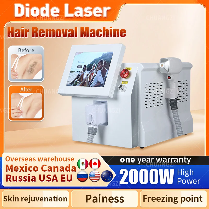 

Neo CE одобренный 2000 Вт ледяной Платиновый диодный лазер машина для удаления волос 755 808 1064 нм 3 длины волны
