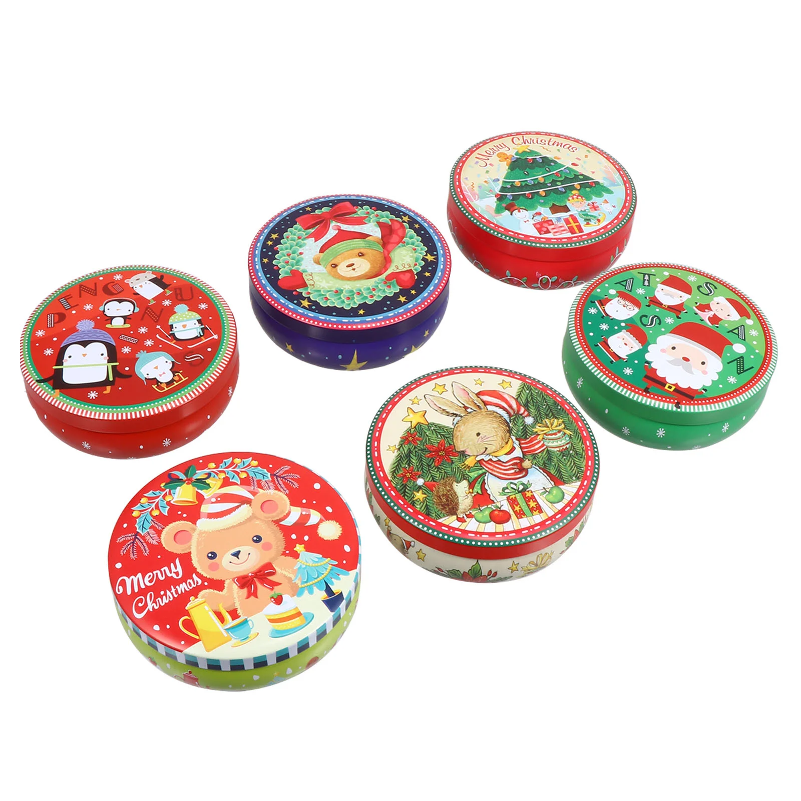 Christmas Cookie Tins Round Boxes: Holiday Candy Biscuit Holder Metal Round Packing Tins Party Favor Container 6Pcs
Christmas Cookie Tins Round Boxes: Holiday Candy Biscuit Holder Metal Round Packing Tins Party Favor Container 6Pcs