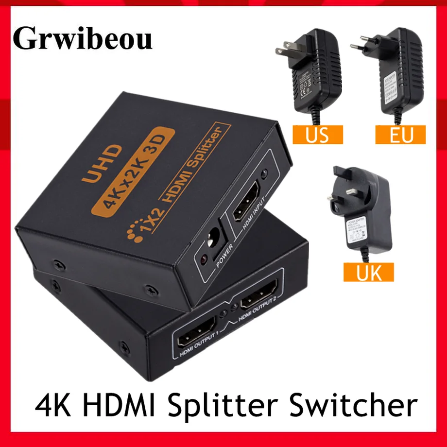 Сплиттер Grwibeou 4K HDMI Full HD 1080p 1 в 2 HDMI сплиттер видео переключатель HDMI 1X2 двойной дисплей для HDTV DVD PS3/4 XBOX
Сплиттер Grwibeou 4K HDMI Full HD 1080p 1 в 2 HDMI сплиттер видео переключатель HDMI 1X2 двойной дисплей для HDTV DVD PS3/4 XBOX