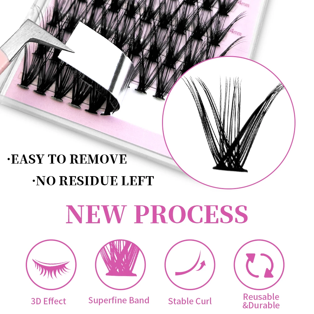 

Abonnie Soft DIY Individual Cluster Lashes Extensions 280Fans Segmented Clusters Lashes Natural Bundles Volume Eyelashes