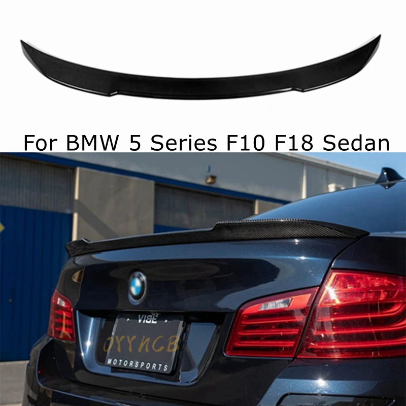 

For BMW 5 Series F10 F18/F10 M5 Sedan CS Style Carbon Fiber Rear Spoiler Trunk Wing 2009-2017 FRP Glossy Black Forged Carbon