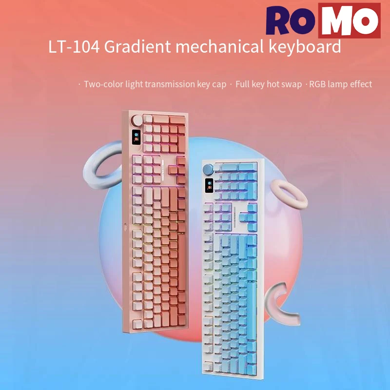 

Механическая клавиатура LANGTU LT104 с гравировкой сбоку, режим Thri, прокладка, клавиатура с горячей заменой, ручка для игровой клавиатуры с градиентом, Офисная Клавиатура
