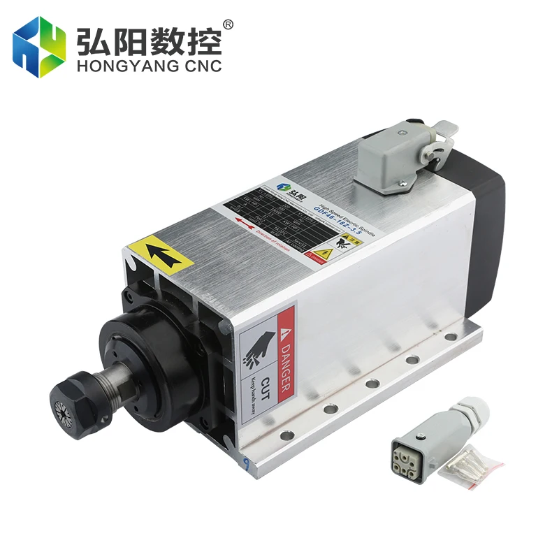 3.5KW Square Air-Cooled Spindle Motor ER20 380V / 220V 4 Bearing Flange Mounted Motor, CNC Milling Machine Milling
3.5KW Square Air-Cooled Spindle Motor ER20 380V / 220V 4 Bearing Flange Mounted Motor, CNC Milling Machine Milling