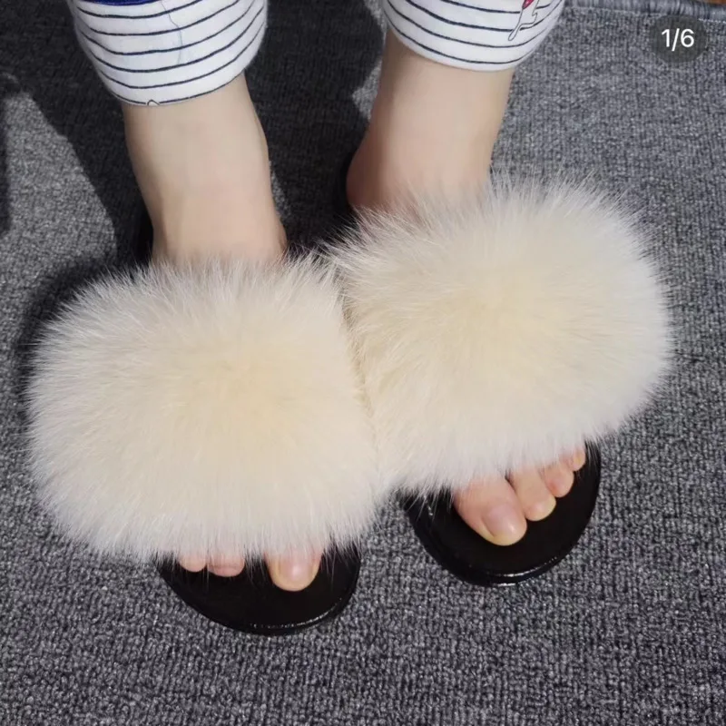 Fur Slippers For Women Outdoor Fashion Beach Slides Fox Fur Slides Female Plush Fur Shoes EVA Flip Sandals Ladies Home Slippers
Fur Slippers For Women Outdoor Fashion Beach Slides Fox Fur Slides Female Plush Fur Shoes EVA Flip Sandals Ladies Home Slippers