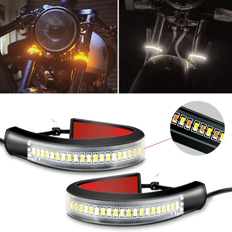 Flexible LED 3014 SMD Turn Steering Signal Light Motorcycle Tail Strip Yellow White Dual Color Universal Signal Lamp 12V
Flexible LED 3014 SMD Turn Steering Signal Light Motorcycle Tail Strip Yellow White Dual Color Universal Signal Lamp 12V