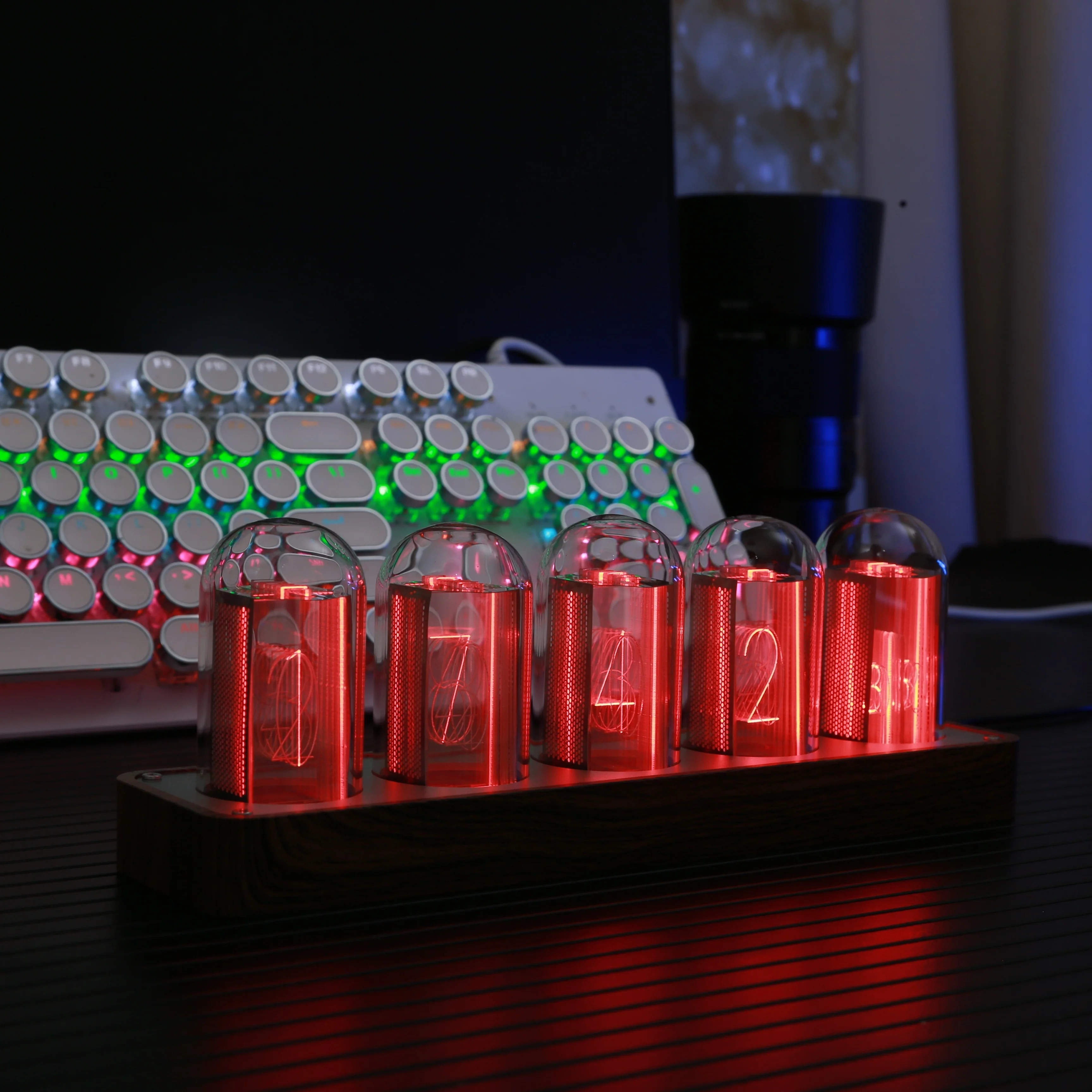 Nixie Tube Clock Wooden Digital Desk Clock For Bedroom, Support Wi-Fi Time Calibration, Alarm, 12/24h Display, No Assemble Requi
Nixie Tube Clock Wooden Digital Desk Clock For Bedroom, Support Wi-Fi Time Calibration, Alarm, 12/24h Display, No Assemble Requi