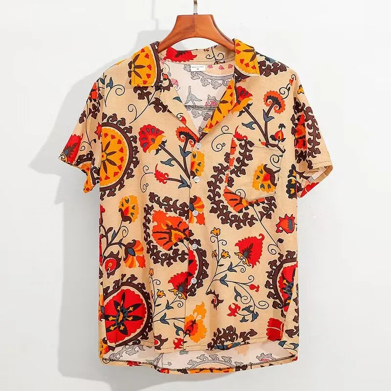 

Fashion 3D digital printed Hawaiian shirt casual Cuban collar quick drying graffiti beach short sleeved shirt 002