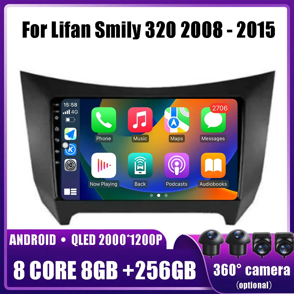 

Android 14 For Lifan Smily 320 2008 - 2015 Car Multimedia Player Head Unit Stereo GPS Navigation BT WIFI 4G 2 din DVD