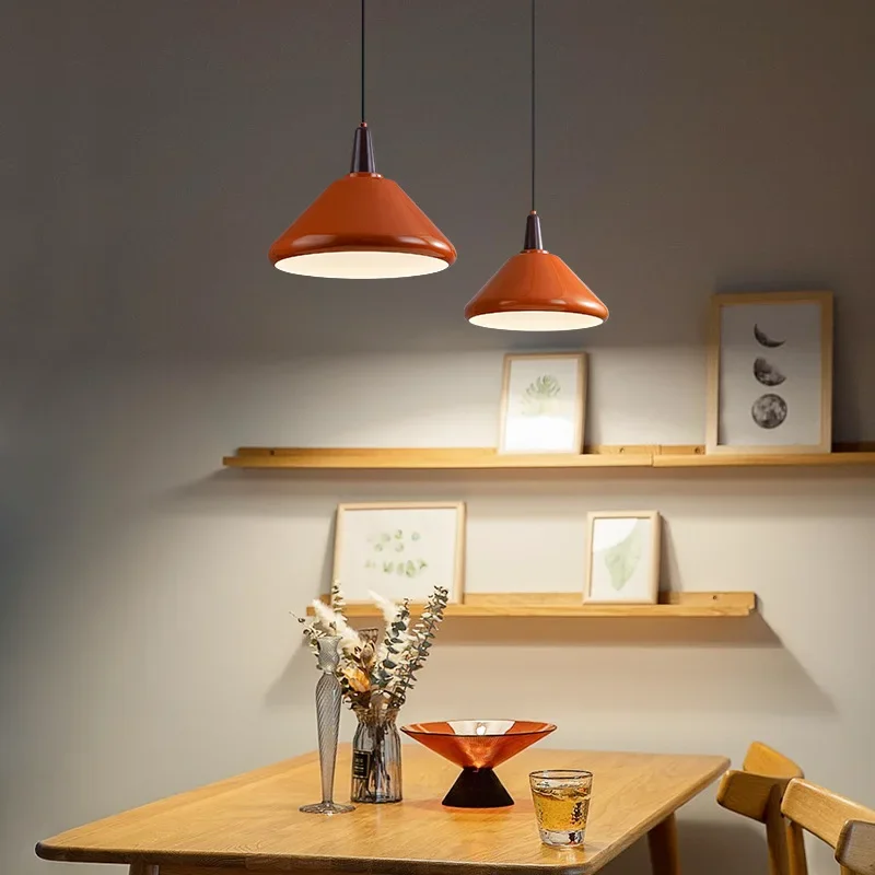 

Dining Room Chandelier Orange LED Simplicity Hanging Light Living Room Bedroom Pendant Lamp Kitchen Bar Round Droplight