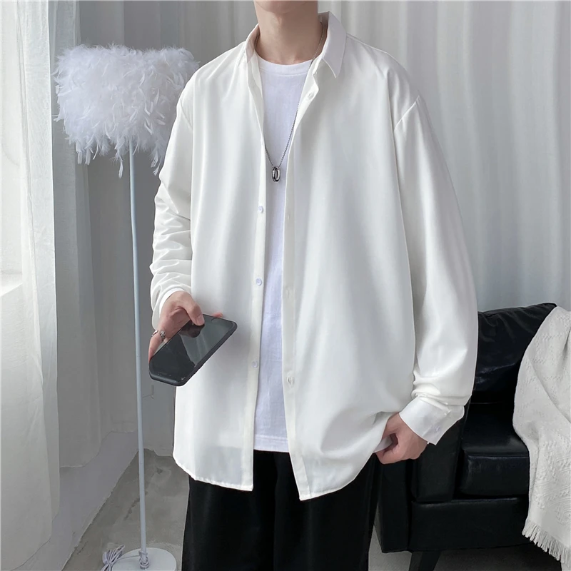 New Men's Casual Blouse Cotton Shirt Solid Color Loose Tops Long Sleeve Shirt Spring Autumn Casual Handsome Men's Shirts B21
New Men's Casual Blouse Cotton Shirt Solid Color Loose Tops Long Sleeve Shirt Spring Autumn Casual Handsome Men's Shirts B21