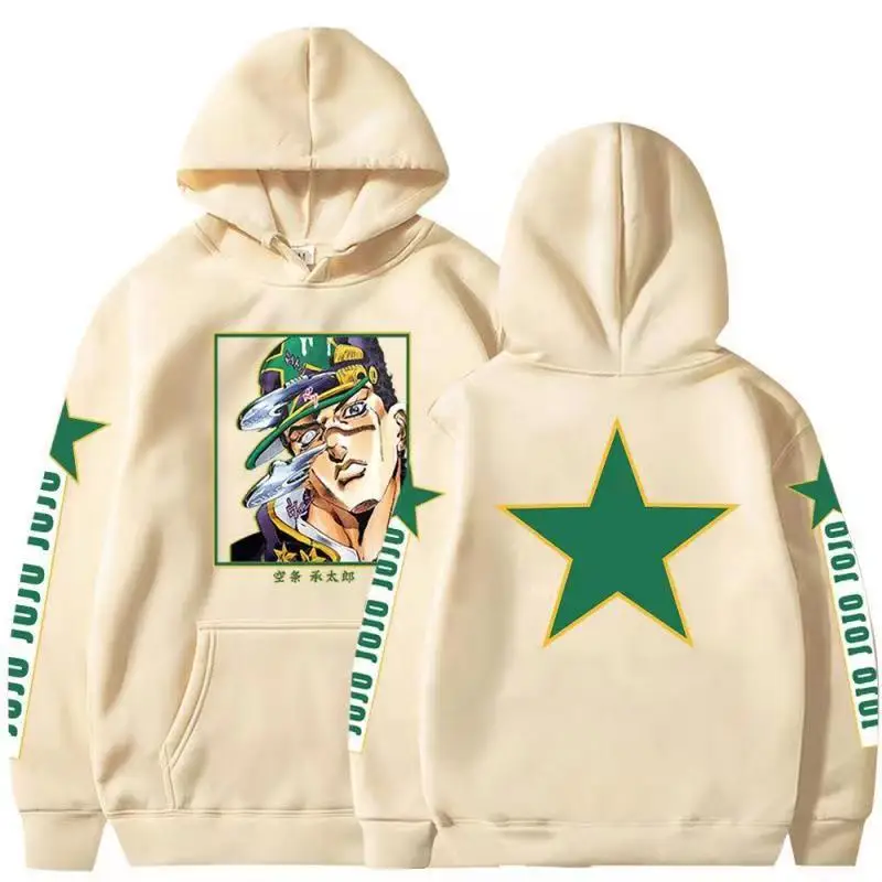 

Anime character five-pointed star loose and casual multi-color hooded sweater can be worn by men and women in spring.