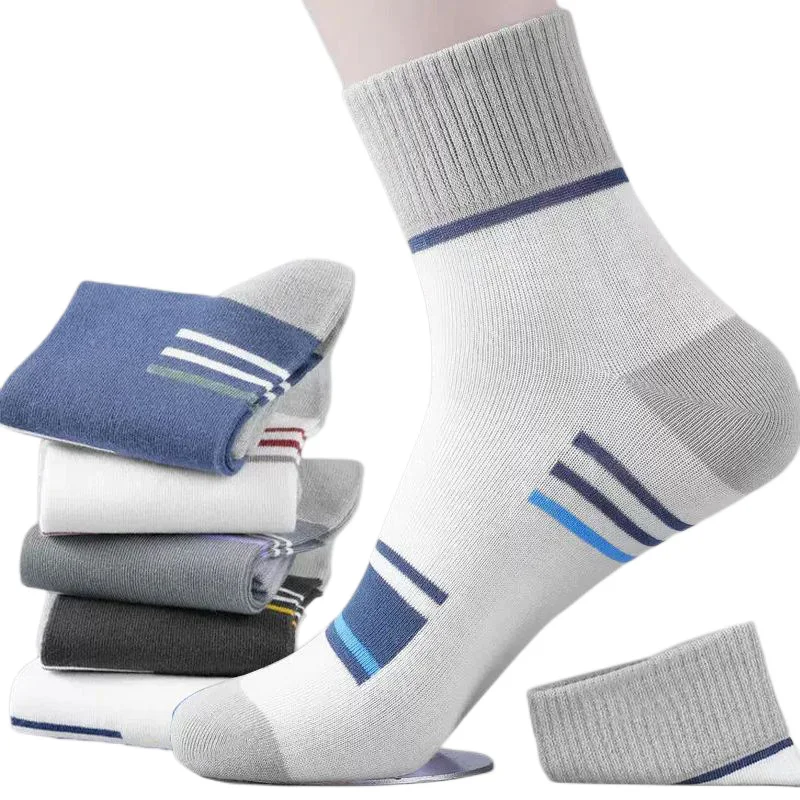 

Men's Pure Cotton Socks Spring Striped Casual Socks Men's Anti-odor Antibacterial Business Socks High Quality Sports Socks Meias