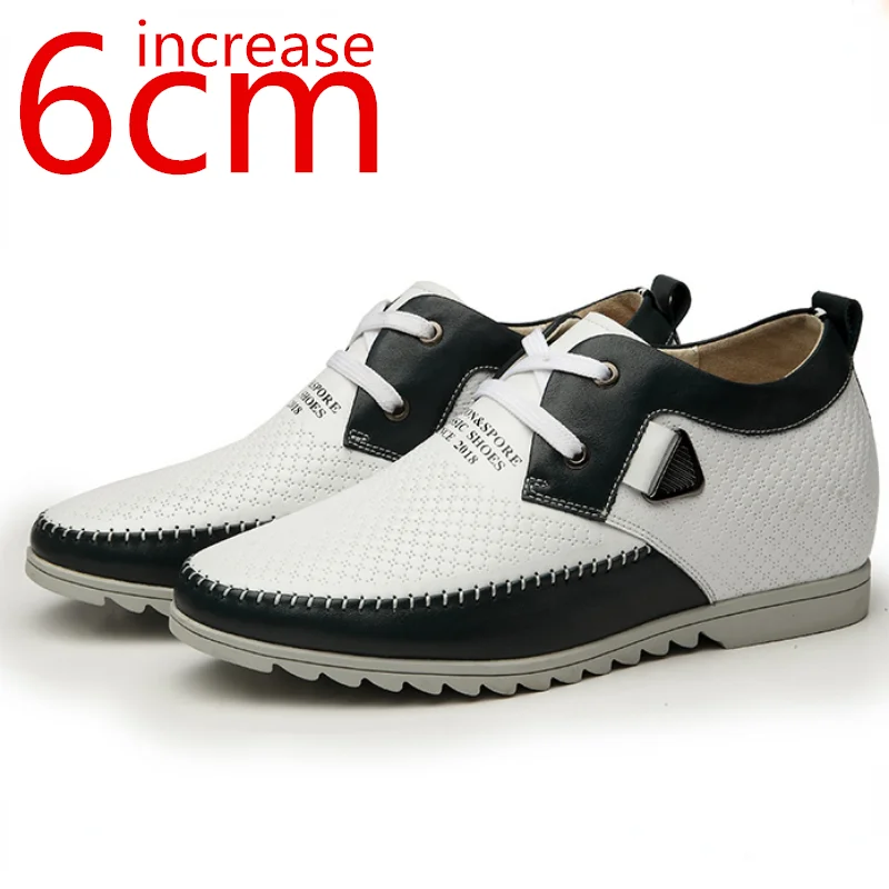 Genuine Leather Breathable Inner Heightening Shoes Men Casual Shoes Spring and Summer New Increase 6cm Men's White Leather Shoes
Genuine Leather Breathable Inner Heightening Shoes Men Casual Shoes Spring and Summer New Increase 6cm Men's White Leather Shoes