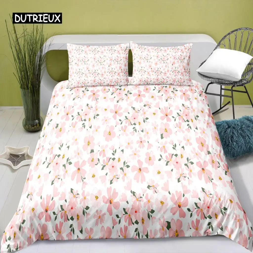 Flower Duvet Cover Set Pink Floral Small Fresh Style Bedding Set For Kids Girls Flower Theme Soft Microfiber 2/3pcs Quilt Cover
Flower Duvet Cover Set Pink Floral Small Fresh Style Bedding Set For Kids Girls Flower Theme Soft Microfiber 2/3pcs Quilt Cover