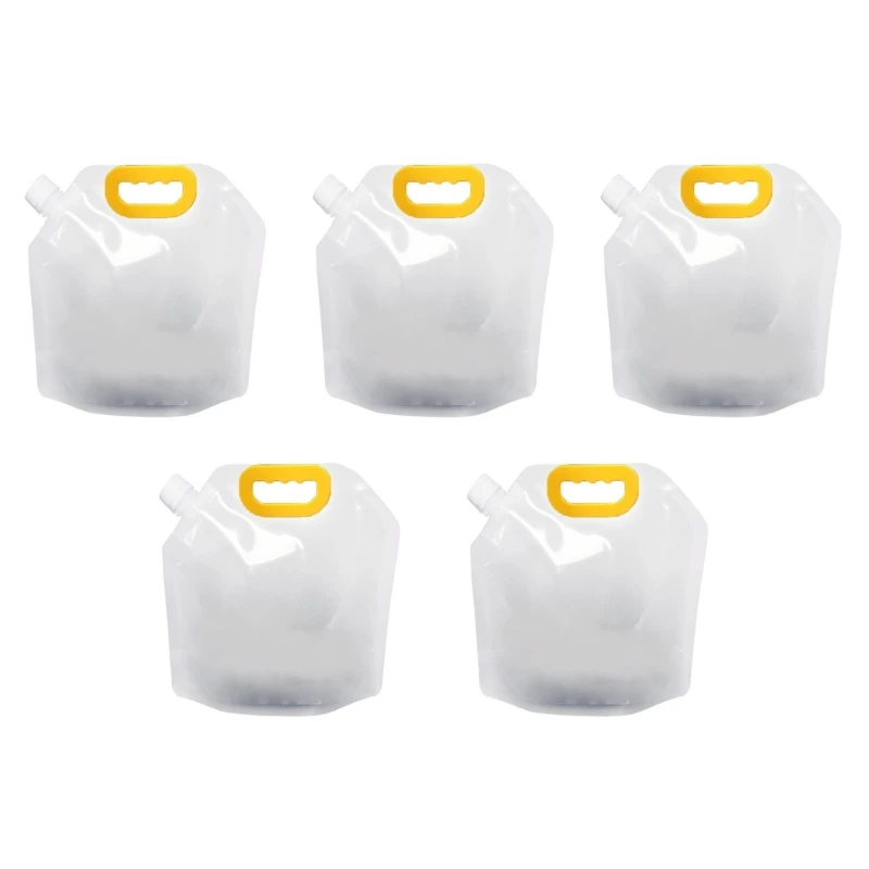 

5Pcs Clear Reusable Sealed Bag Large-Capacity Grain Storage Bags with Handle & Funnel Stand Up Food Storage Containers