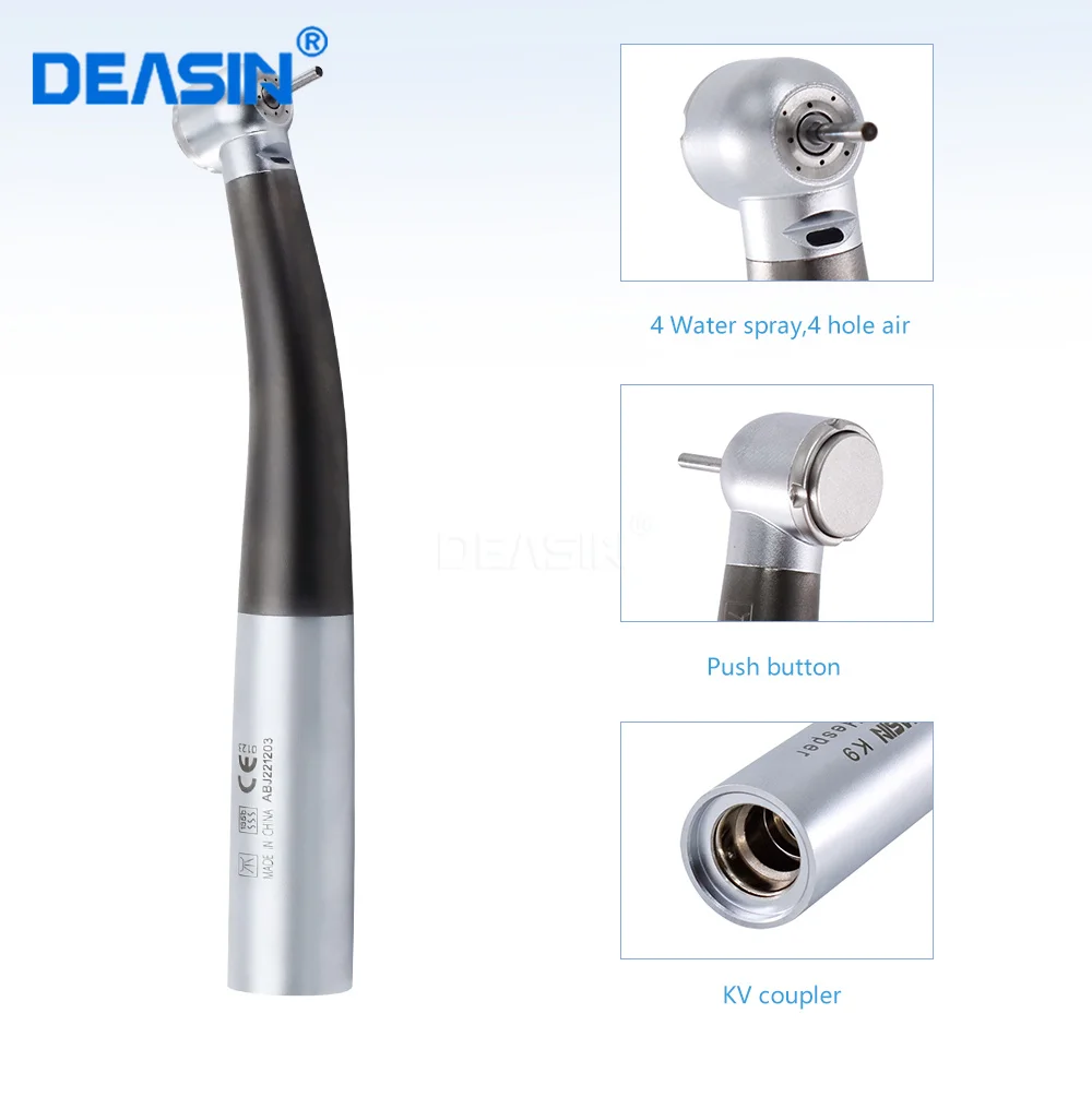

NEW Titanium Dental Fiber optic High Speed Handpiece Air Turbine with Ceramic Bearing Torque push button head For K coupler