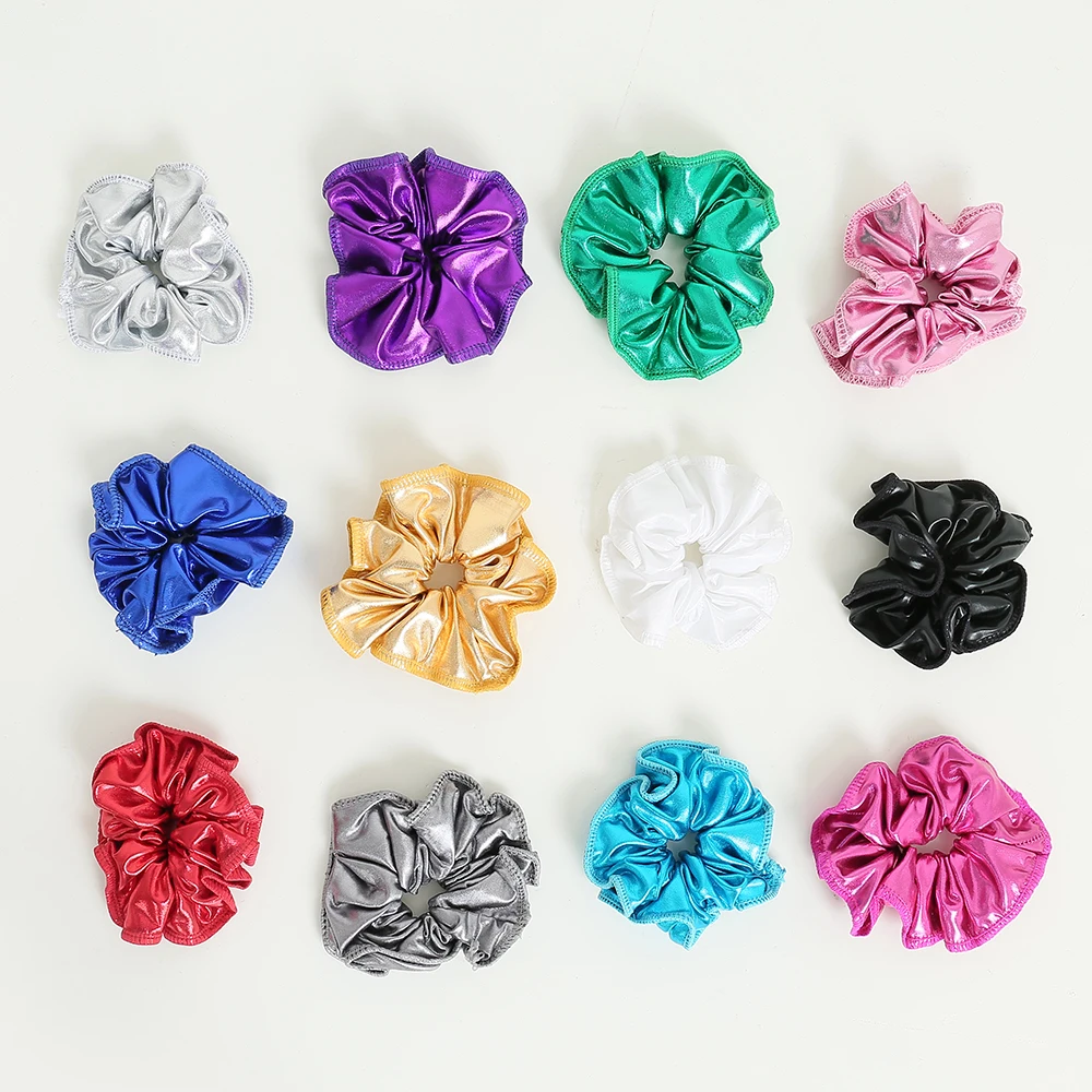 

Girls 4/12 Pcs Shiny Meatllic Scrunchies Classic Elastic Thick Scrunchy Hair Bands Ties Ropes Ponytail Holder Dance Accessories