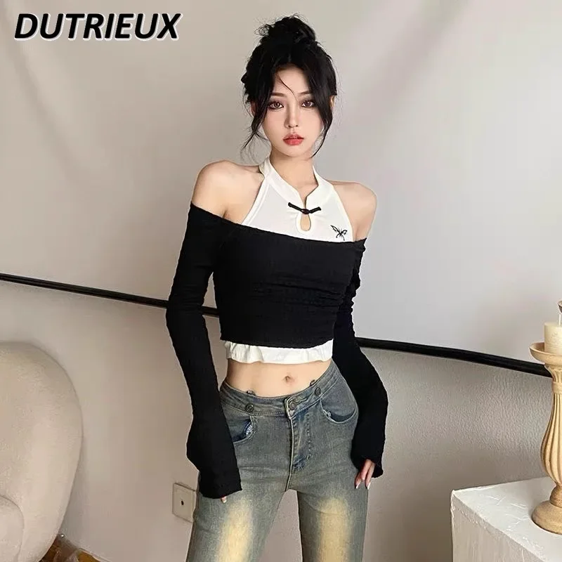 Y2k Hot Girl Retro Off-Shoulder Pleated T-shirt Women's Design Sense Niche Slim Fit Slimming Short Tops Black Kawaii Clothes
Y2k Hot Girl Retro Off-Shoulder Pleated T-shirt Women's Design Sense Niche Slim Fit Slimming Short Tops Black Kawaii Clothes