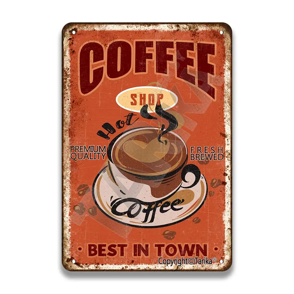 Coffee Shop Hot Coffee Premium Quality Fresh Brewed Best in Town Vintage Look Tin 20X30 cm Decoration Crafts Sign for Home Kitch
Coffee Shop Hot Coffee Premium Quality Fresh Brewed Best in Town Vintage Look Tin 20X30 cm Decoration Crafts Sign for Home Kitch