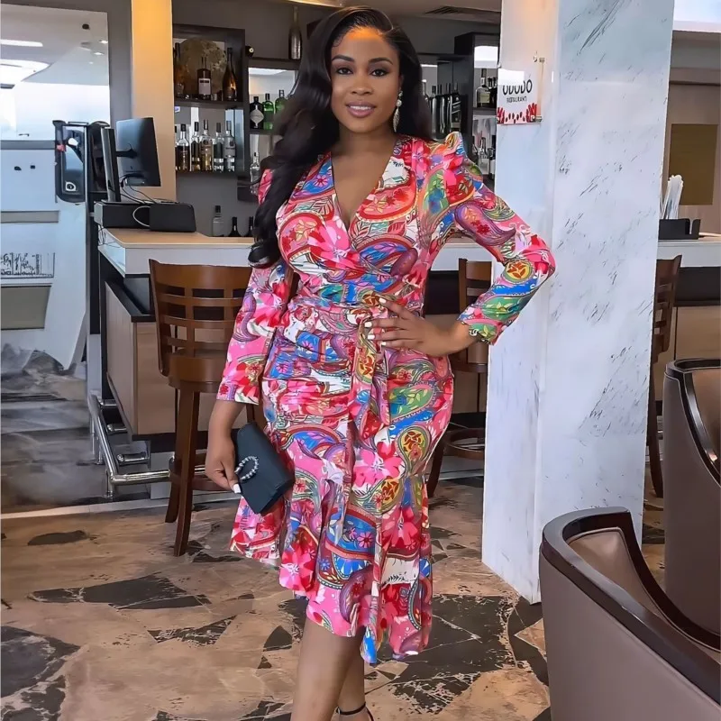 Dashiki African Dresses For Women African Clothes Elegant Party Slim Long Sleeved Printed Irregular Pleated Dress Spring Autumn
Dashiki African Dresses For Women African Clothes Elegant Party Slim Long Sleeved Printed Irregular Pleated Dress Spring Autumn