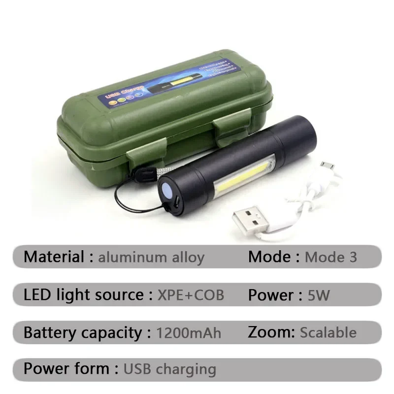 led flashlight Mini torch work lamp rechargeable usb charging lantern tactical flashlights hunting lanterna xpe+cob linterna
led flashlight Mini torch work lamp rechargeable usb charging lantern tactical flashlights hunting lanterna xpe+cob linterna