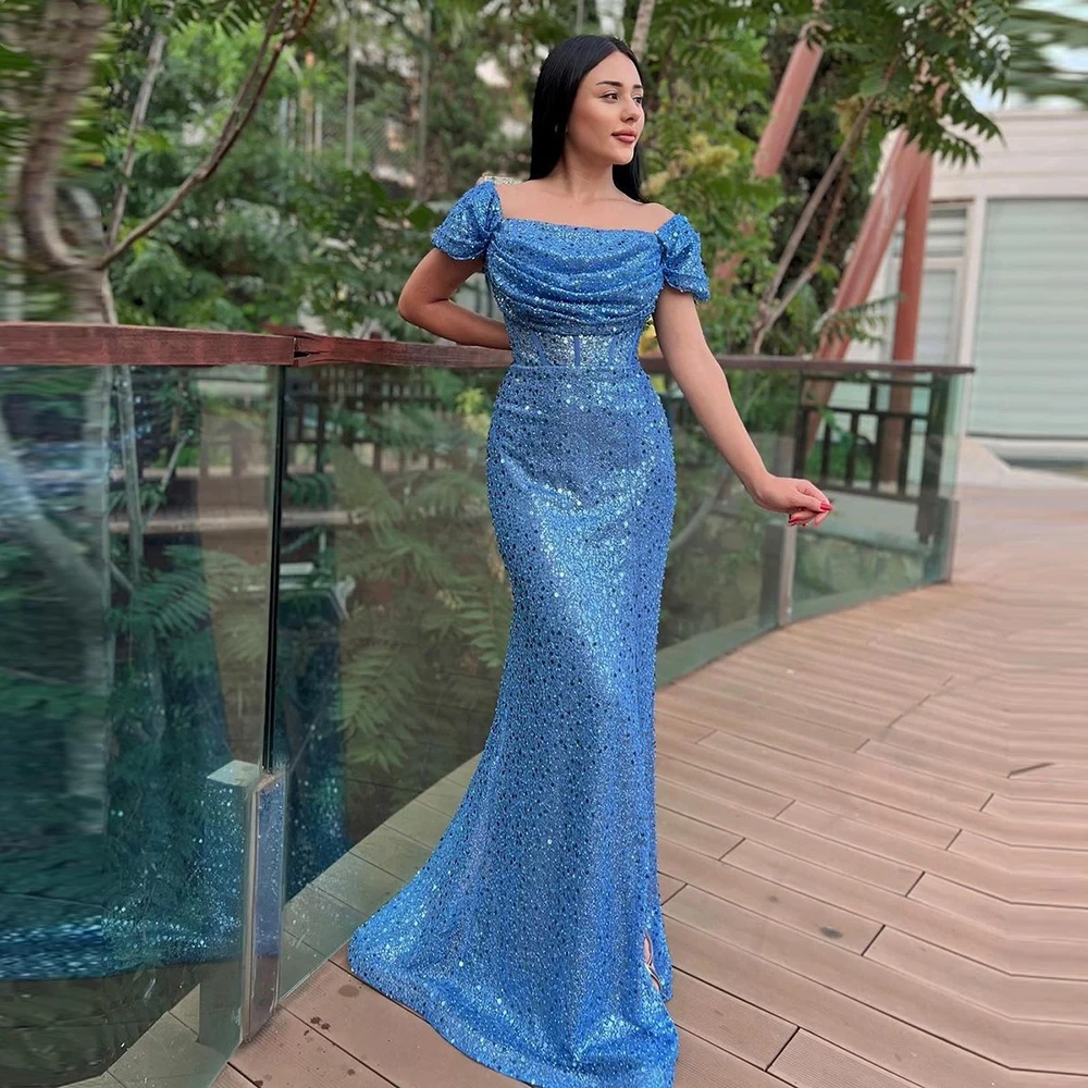 Exquisite Mermaid Sequined Beaded Sweetheart Neck Short Sleeves Evening Dress Party Wear Elegant Customed Prom Gowns فساتين سهره
Exquisite Mermaid Sequined Beaded Sweetheart Neck Short Sleeves Evening Dress Party Wear Elegant Customed Prom Gowns فساتين سهره
