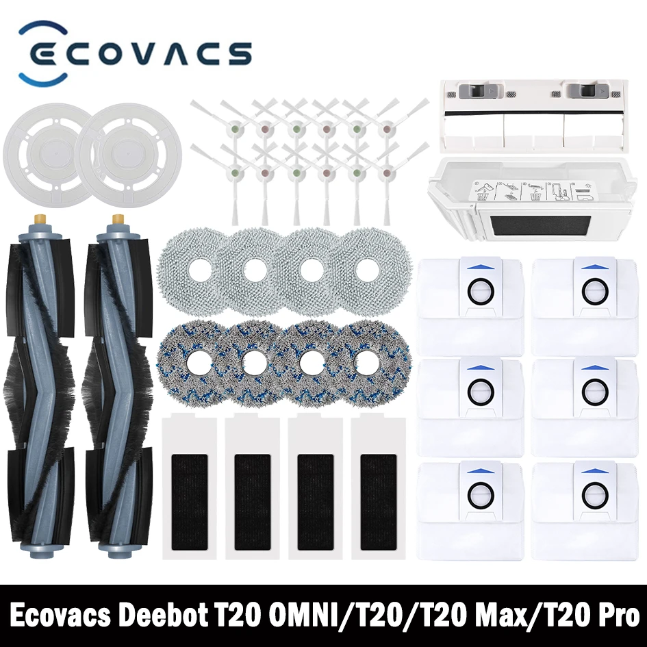 Ecovacs Deebot T20 OMNI/T20/T20e/T20 Pro Accessories Main Side Brush Mop Cloth HEPA Filter Dust Bag Replacement Spare Parts
Ecovacs Deebot T20 OMNI/T20/T20e/T20 Pro Accessories Main Side Brush Mop Cloth HEPA Filter Dust Bag Replacement Spare Parts