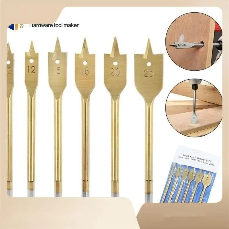 6PCS Gold 10-25mm Hole Saw Drill Bits Set Hole Opener Wood Drilling Spade Wood Flat Hole Drill Tools Carpentry Flat Drills
6PCS Gold 10-25mm Hole Saw Drill Bits Set Hole Opener Wood Drilling Spade Wood Flat Hole Drill Tools Carpentry Flat Drills