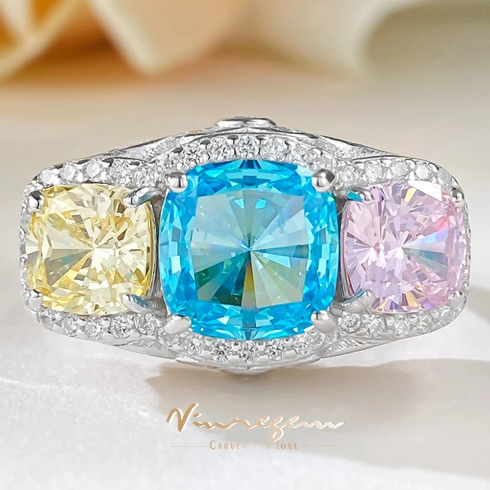 Vinregem 8*8 MM Crushed Ice Cut 2CT Lab Sapphire Gemstone Vintage 100% 925 Sterling Silver Ring Jewelry Wedding Engagement Gifts
Vinregem 8*8 MM Crushed Ice Cut 2CT Lab Sapphire Gemstone Vintage 100% 925 Sterling Silver Ring Jewelry Wedding Engagement Gifts