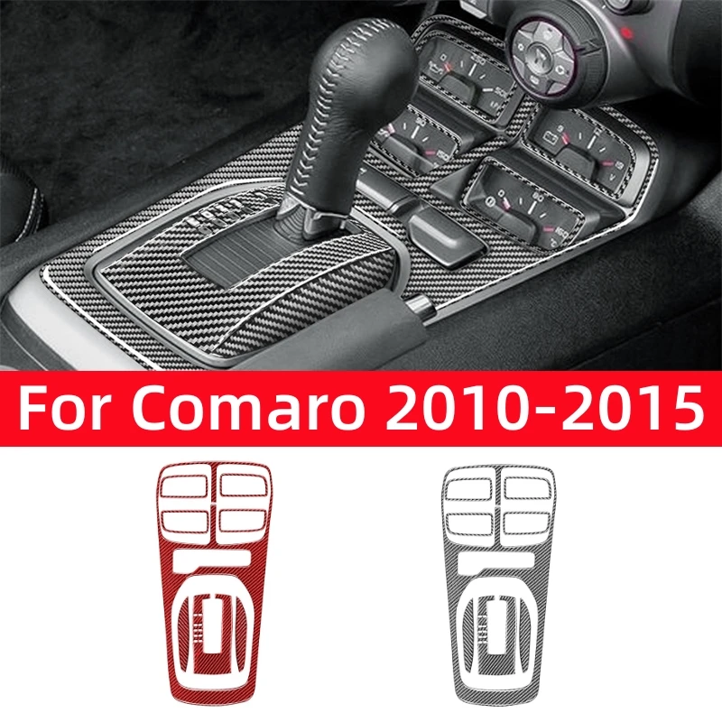 

Real Carbon Fiber for Chevrolet Camaro 2010-2015 Accessories Interior Car Gear Shift Panel Trim Cover Decoration Sticker
