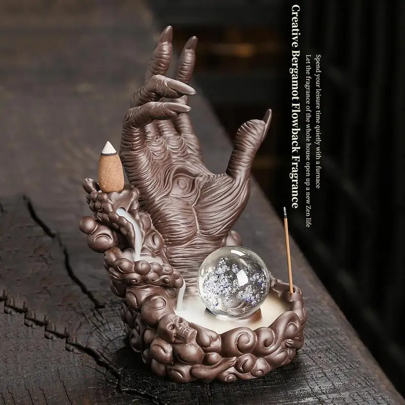Курильница для благовоний Backflow, ручная подставка для благовоний с дьявольской рукой, дизайн сглаза для спальни
Курильница для благовоний Backflow, ручная подставка для благовоний с дьявольской рукой, дизайн сглаза для спальни