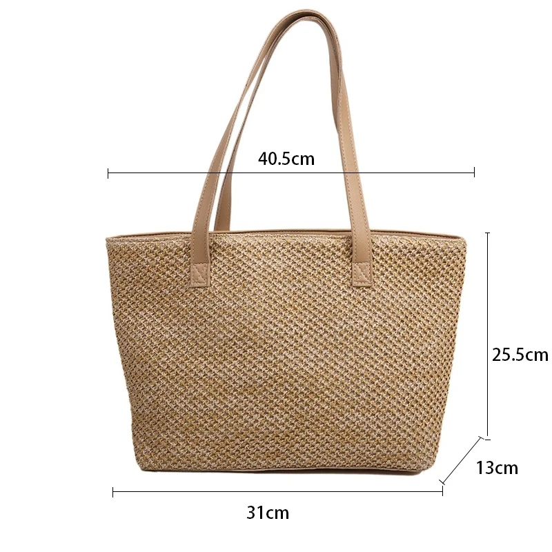 Wicker Woven Beach Shopper - Large Capacity Summer Tote 22 S48dd372401e247e98d5bfded0bfb218cP