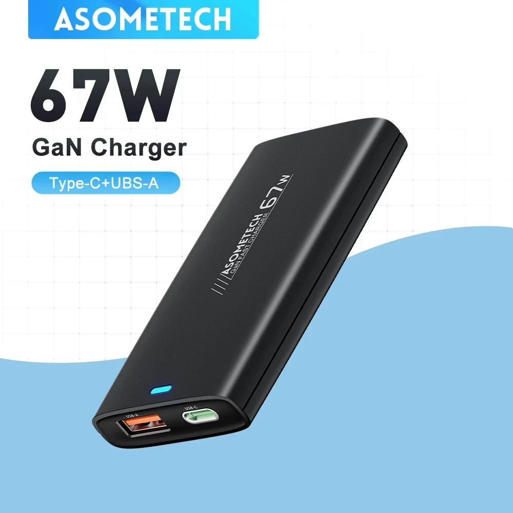 

67W GaN Portable Charger PD PPS QC3.0 USB Type C Super Fast Charger For Macbook iPad Tablet iPhone 14 Samsung S23 Ultra Xiaomi